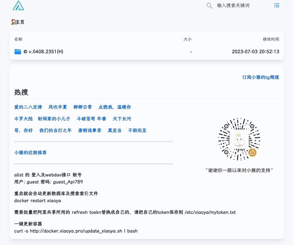 小雅Alist 媒体库重启后只有版本号,无法播放,没有文件夹-程序猿
